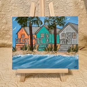 Beach Bungalows ~ 8 x 10 Acrylic Painting